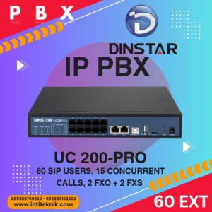 Distributor IP PBX Dinstar UC 200-PRO-60 60 SIP Users, 15 concurrent calls, 2 FXO + 2 FXS